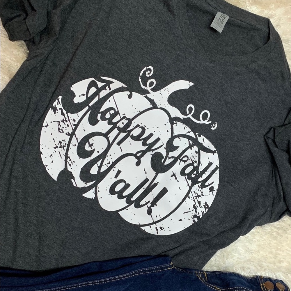 Gray Happy Fall T-shirt